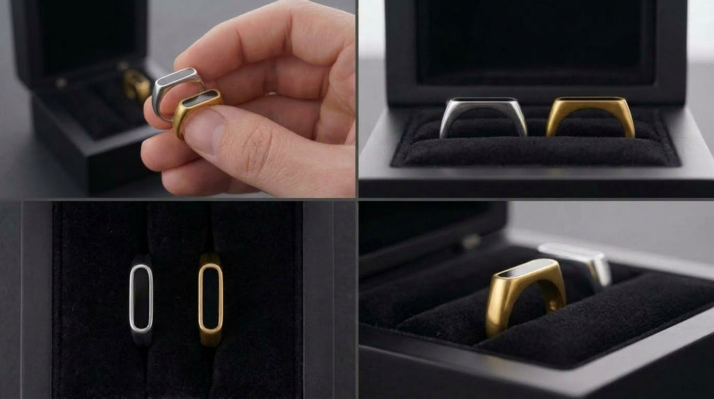 Minimalist Open-Frame Ring | Silver & Golden