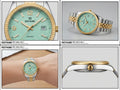 REFAME Mint Green Dial Two-Tone Quartz Watch