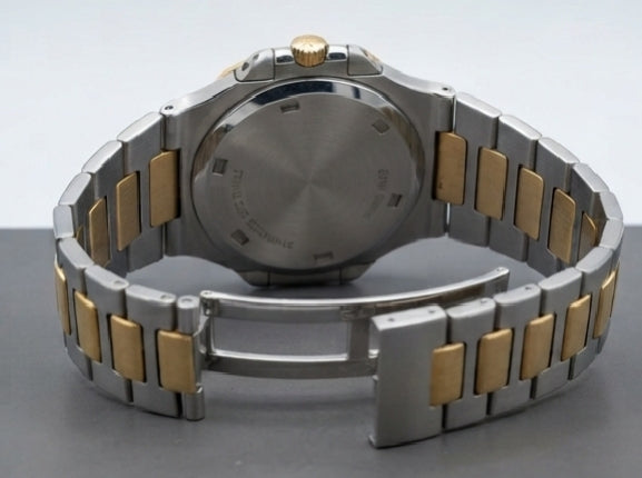 Two-Tone Gold & Silver Bracelet Watch with Charcoal Dial