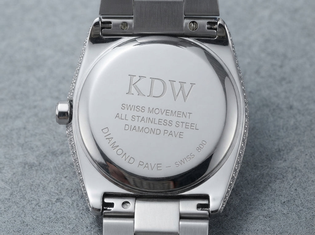 KDW Silver-Tone Embellished Bracelet Watch