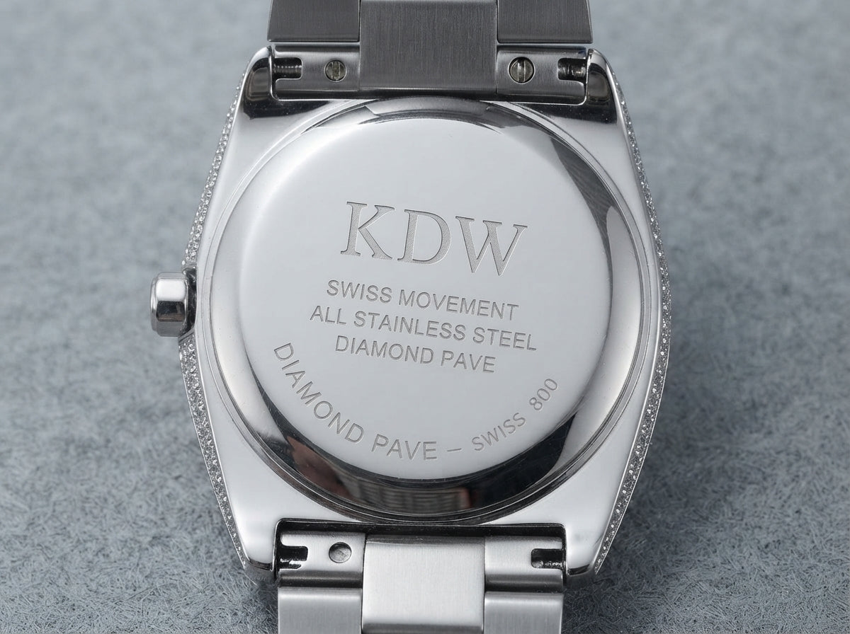 KDW Silver-Tone Embellished Bracelet Watch