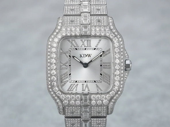KDW Silver-Tone Embellished Bracelet Watch