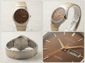 Two-Tone Bracelet Watch – Brown Day-Date Dial