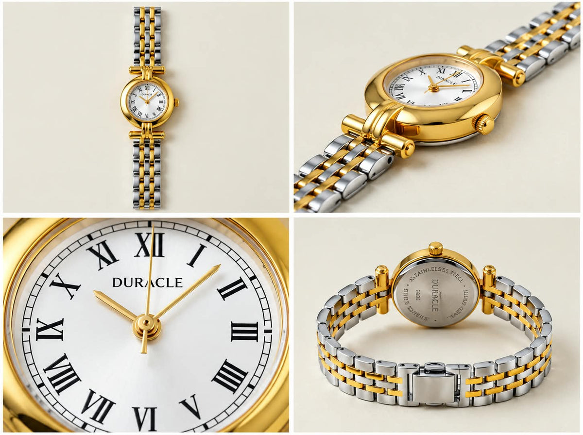 Two-Tone Bracelet Watch – White Dial & Gold-Tone Case