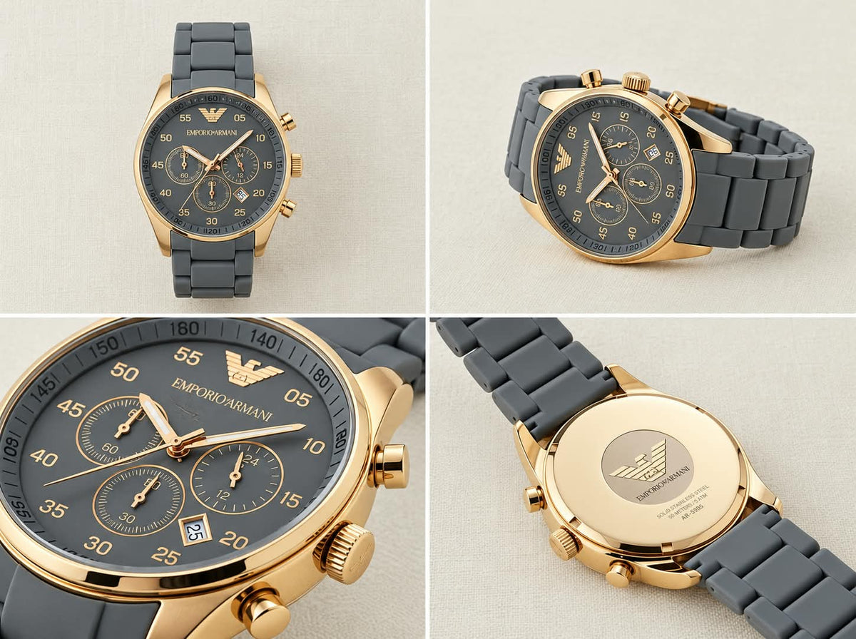 Charcoal Grey Bracelet Watch – Gold-Tone Case