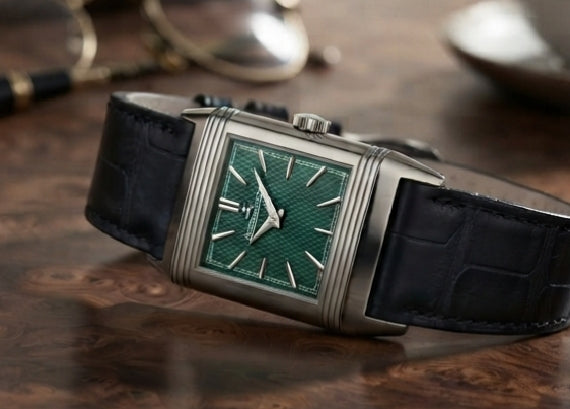 Emerald Green Rectangular Watch – Black Strap