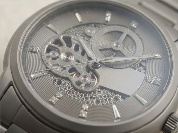 Silver-Tone Skeleton-Style Bracelet Watch