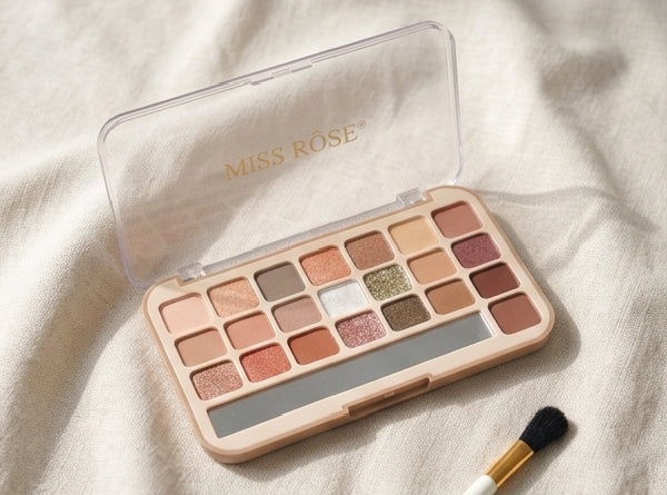 MISS ROSE Neutral Eyeshadow Palette – Nude, Rose & Brown Tones