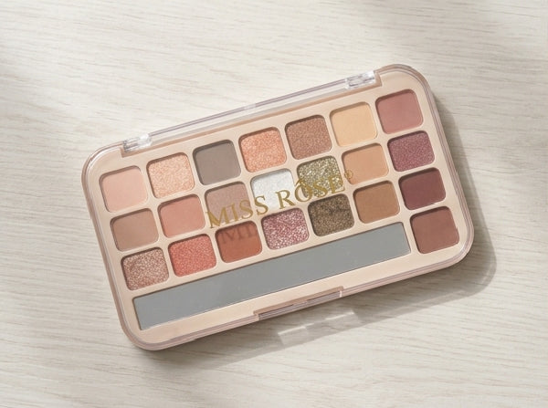 MISS ROSE Neutral Eyeshadow Palette – Nude, Rose & Brown Tones