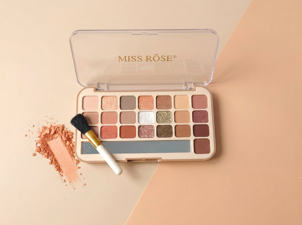 MISS ROSE Neutral Eyeshadow Palette – Nude, Rose & Brown Tones