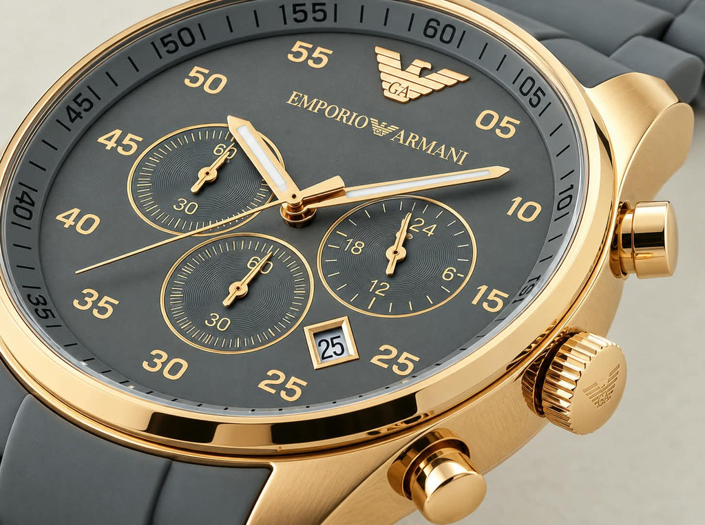 Charcoal Grey Bracelet Watch – Gold-Tone Case