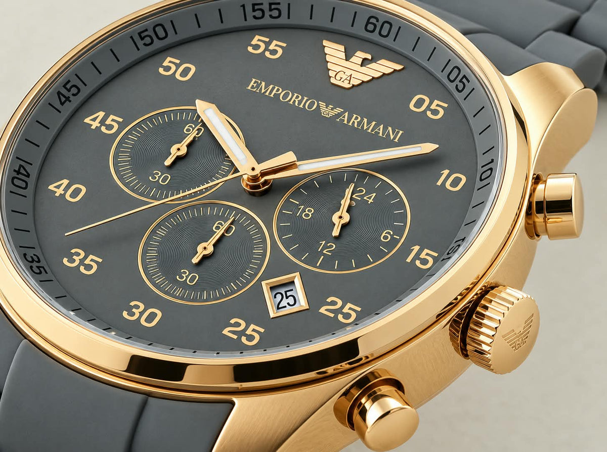 Charcoal Grey Bracelet Watch – Gold-Tone Case