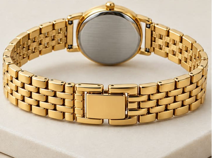 Emerald Green Dial Watch – Gold-Tone Link Bracelet