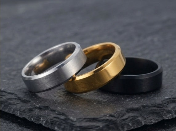 Minimalist Band Ring – Gold-Tone, Silver-Tone & Black