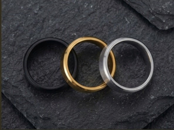 Minimalist Band Ring – Gold-Tone, Silver-Tone & Black