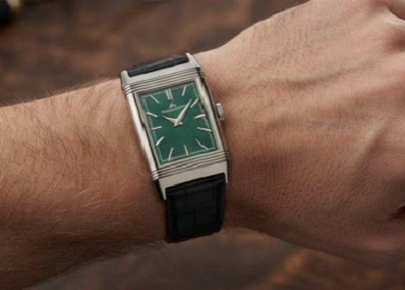 Emerald Green Rectangular Watch – Black Strap