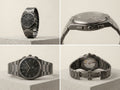 Gunmetal-Tone Bracelet Watch – Black Dial