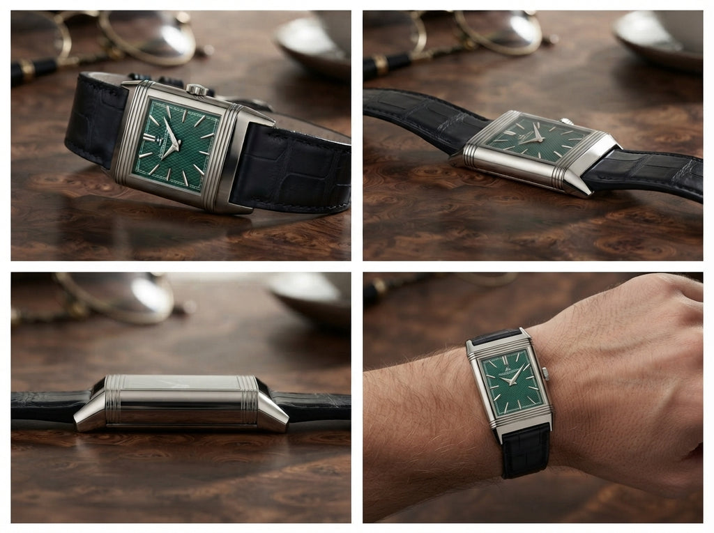 Emerald Green Rectangular Watch – Black Strap